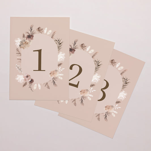 Marque table Mariage Rectangle Bohème floral photo