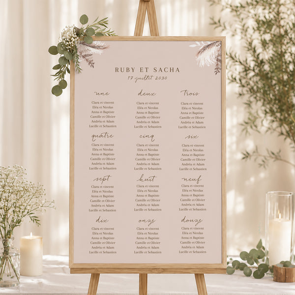 Plan de table Mariage Portrait Bohème floral photo