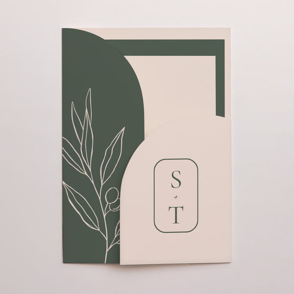 Faire-part Mariage Pochette 2 cartes L'union de l'olivier photo