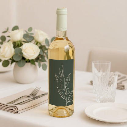 Etiquette bouteille Mariage Portrait L'union de l'olivier photo N° 2