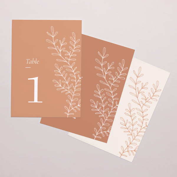 Marque table Mariage Rectangle Végétal Corail photo