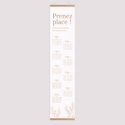 Plan de table Mariage Papier Végétal Corail photo N° 1