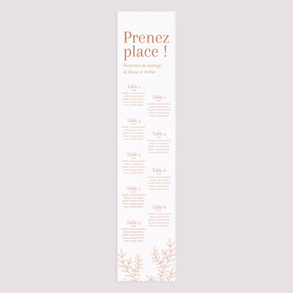 Plan de table Mariage Papier Végétal Corail photo N° 3