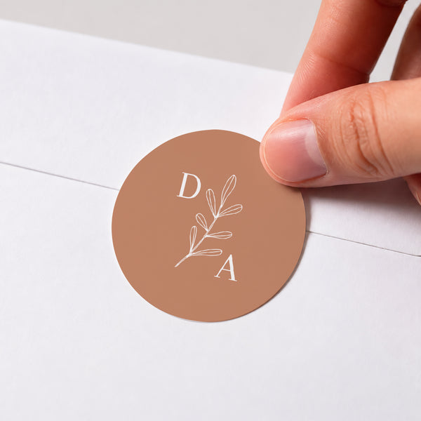 Sticker Mariage Rond Végétal Corail photo
