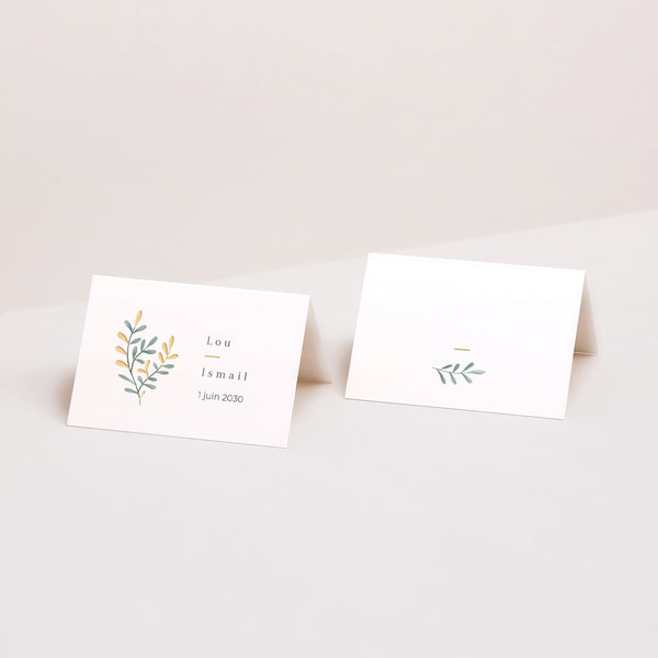 Marque-place Mariage 2 volets Douceur d'or photo