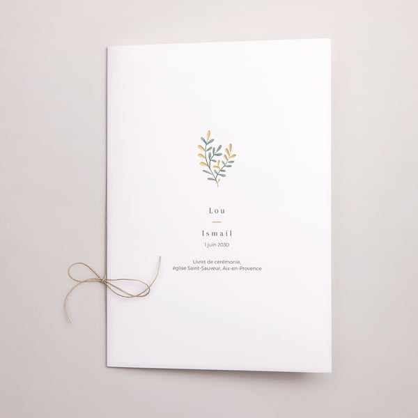 Livret de messe Mariage Double volet Douceur d'or photo