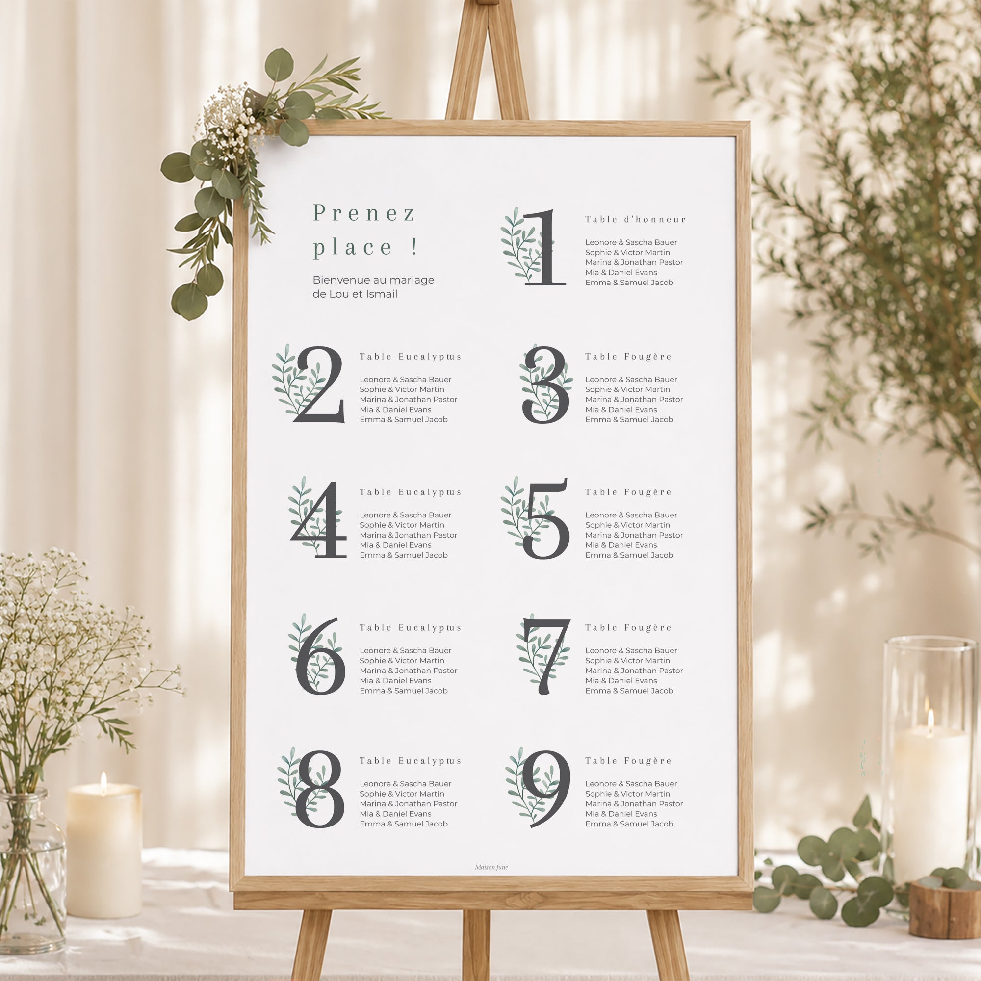 Plan de table Mariage Portrait Douceur d'or photo N° 1