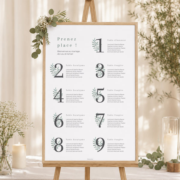 Plan de table Mariage Portrait Douceur d'or photo