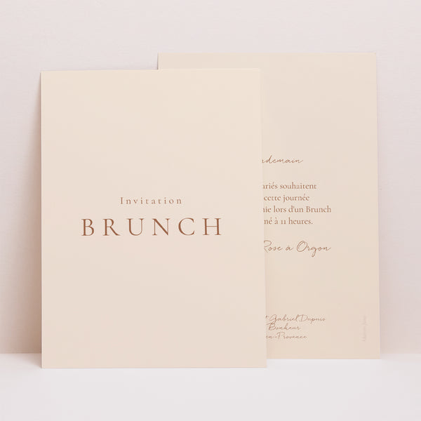 Invitations Mariage Portrait Champêtre crème chic photo