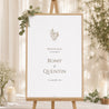 Panneau bienvenue Mariage Portrait 60 x 90 cm Végétal sépia doré photo N° 1