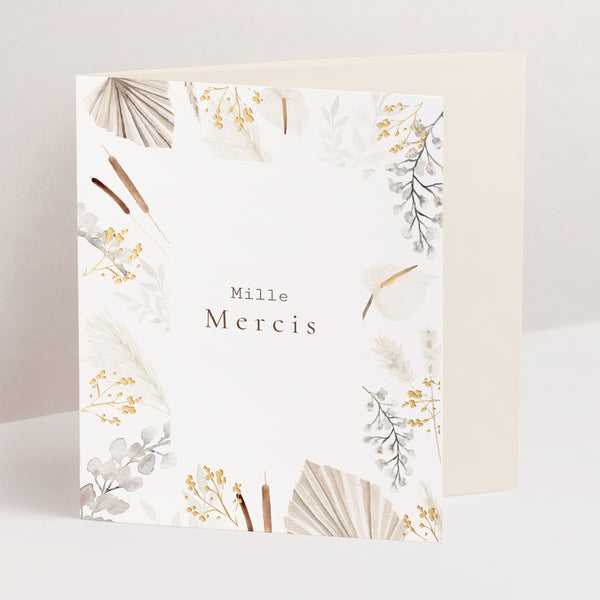 Remerciements Mariage Triptyque asymétrique Fleurs Séchées photo