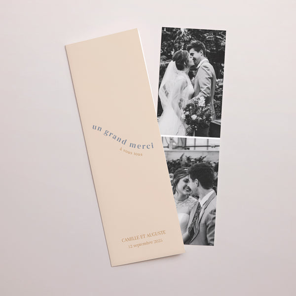 Remerciements Mariage Marque-page photo Bord de Mer photo