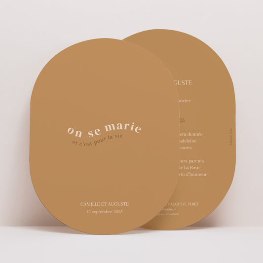 Faire-part Mariage Ovale Bord de Mer photo