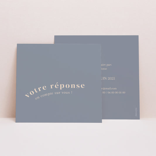 Carton réponse Mariage Carré Bord de Mer photo