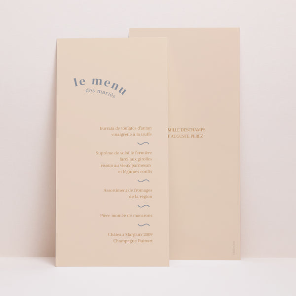 Menu Mariage Panoramique portrait Bord de Mer photo