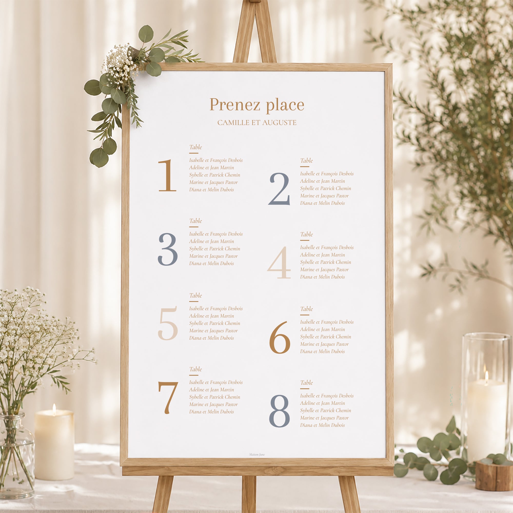 Plan de table Mariage Portrait Bord de Mer photo N° 1