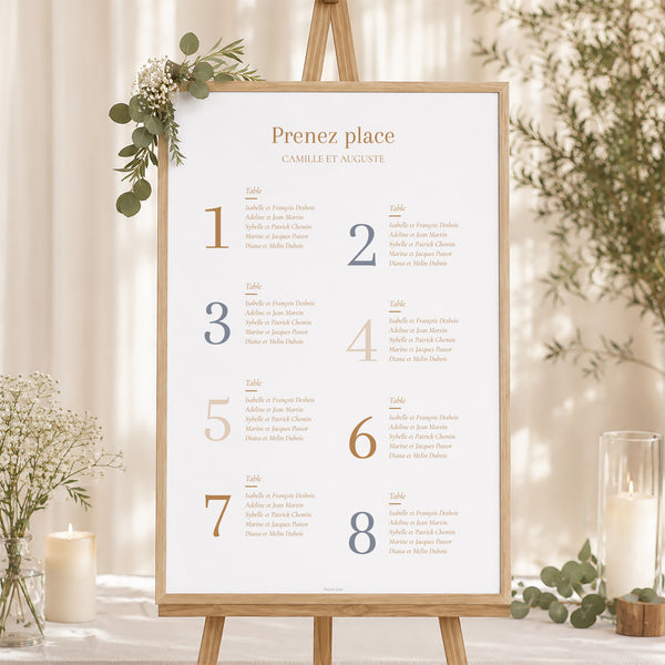 Plan de table Mariage Portrait Bord de Mer photo