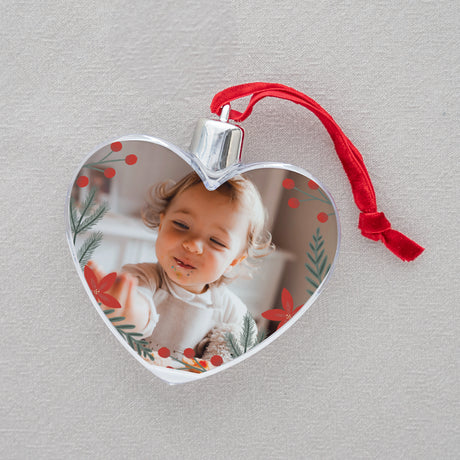 Boule de Noël Fin d'année Cœur Baies rouges