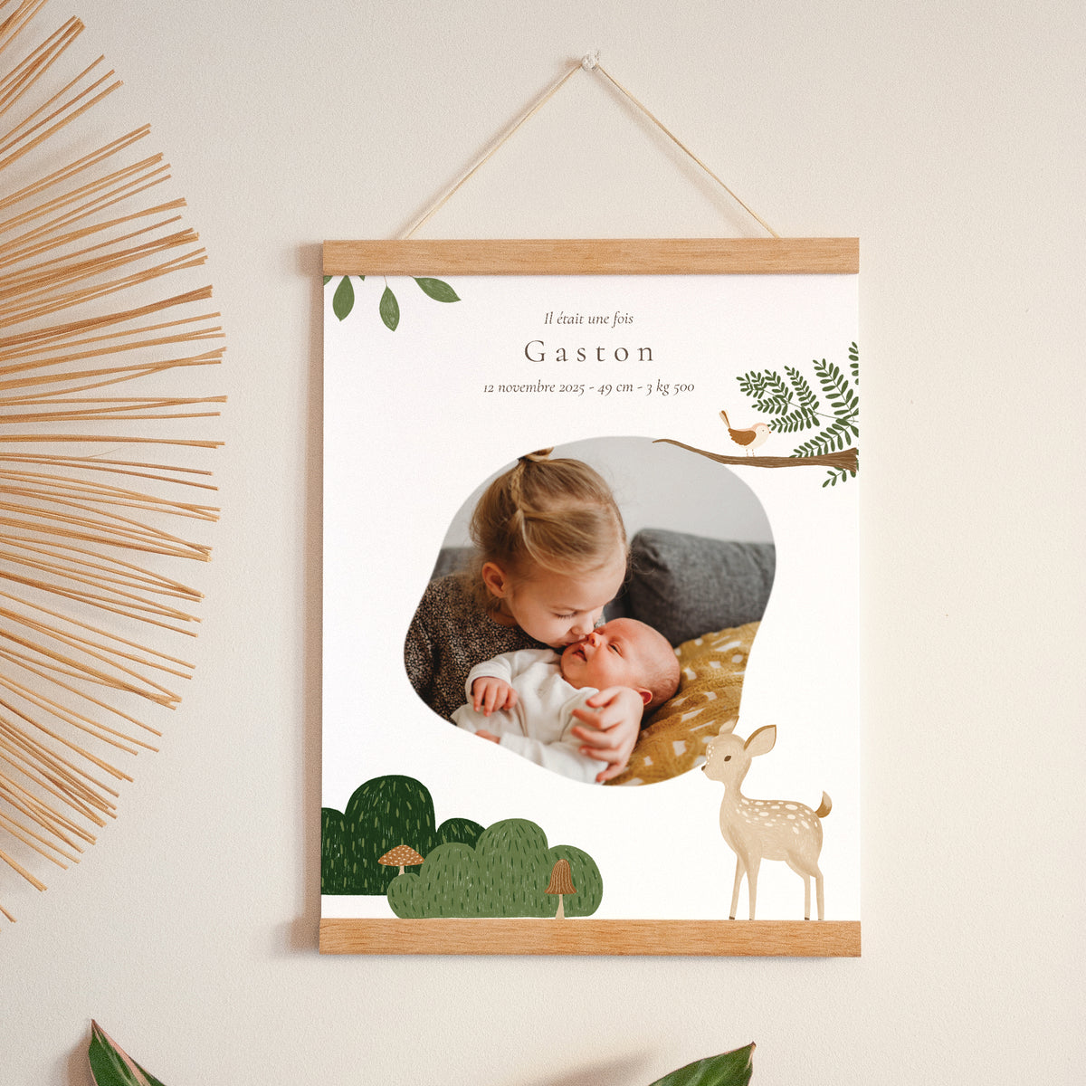Affiche Naissance Portrait 30 x 40 cm Il était une fois les animaux de la forêt photo