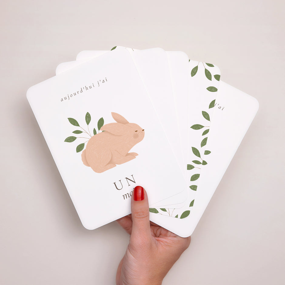 Carte étape bébé animaux de la forêt