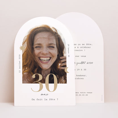 Invitations Anniversaire Adulte Arche Arche Typo, 30 ans photo N° 1