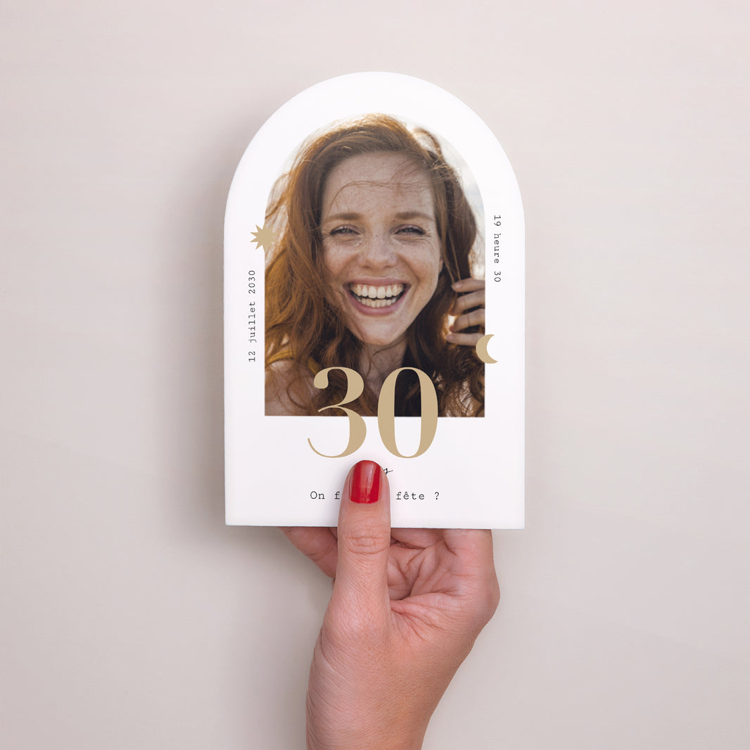 Invitations Anniversaire Adulte Arche Arche Typo, 30 ans photo N° 2