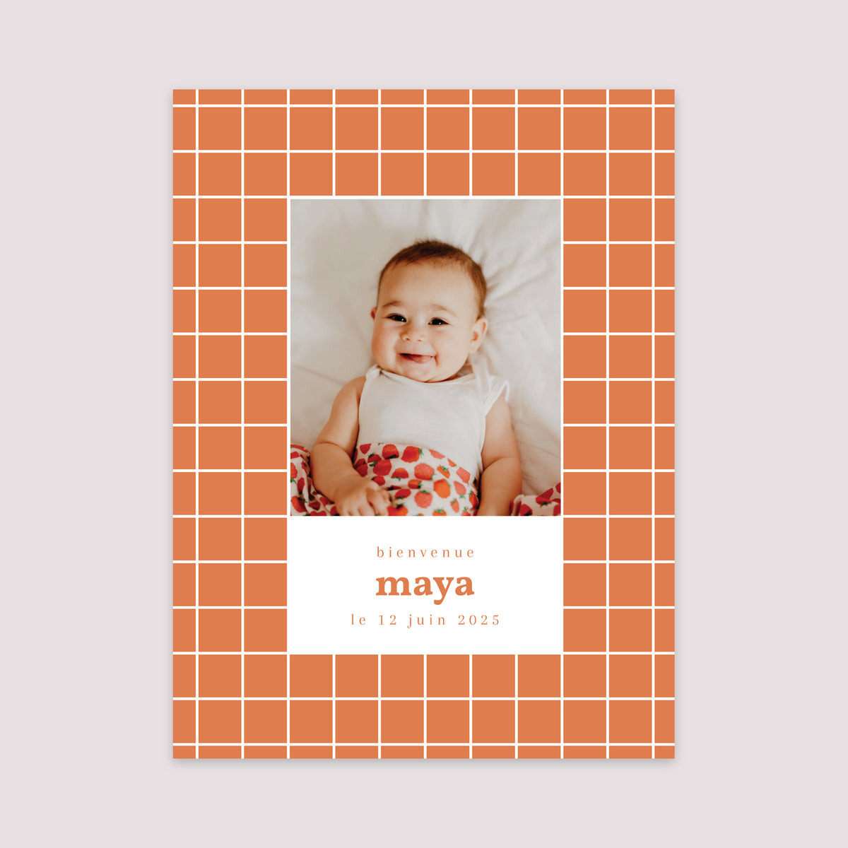Affiche Naissance Portrait 30 x 40 cm Tomettes, Décentré photo N° 2