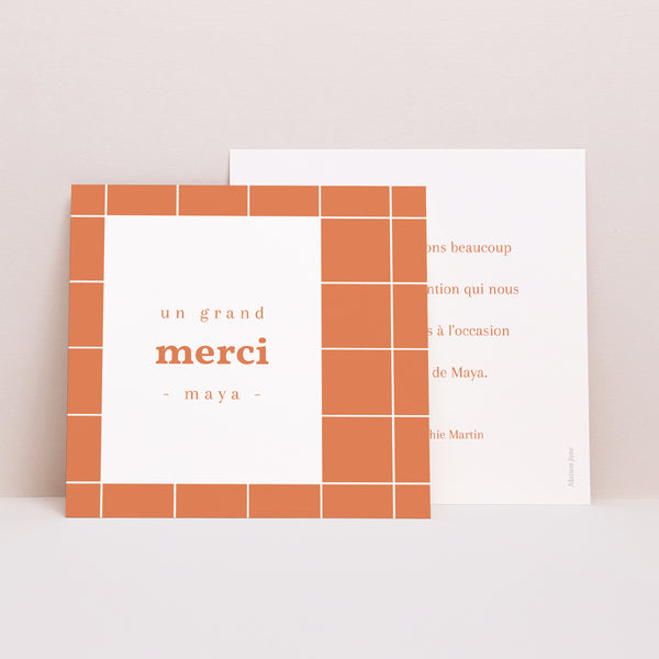 Remerciements Naissance Carré Tomettes, Décentré photo