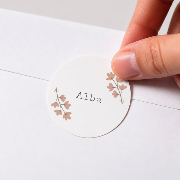 Sticker Anniversaire Enfant Rond Thème Floral photo