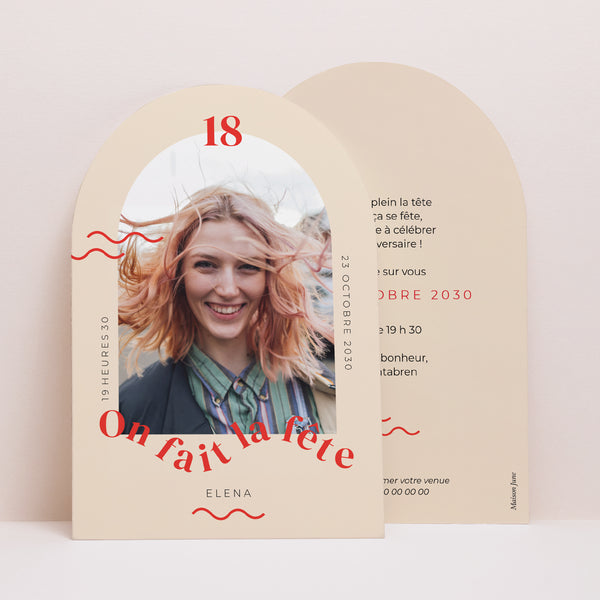 Invitations Anniversaire Adulte Arche Arche Photo fille, 18 ans photo