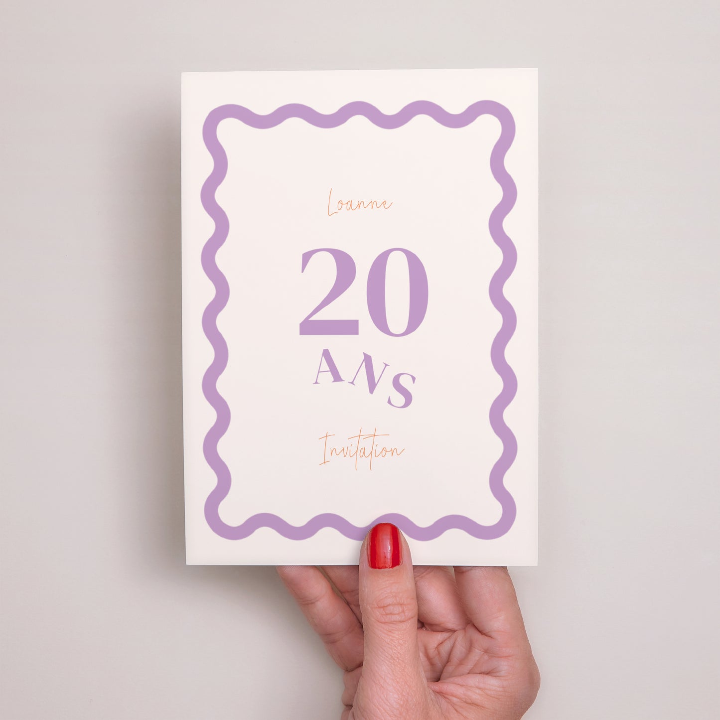 Invitations Anniversaire Adulte Portrait Rectangle ondulé, 20 ans Fille photo N° 2