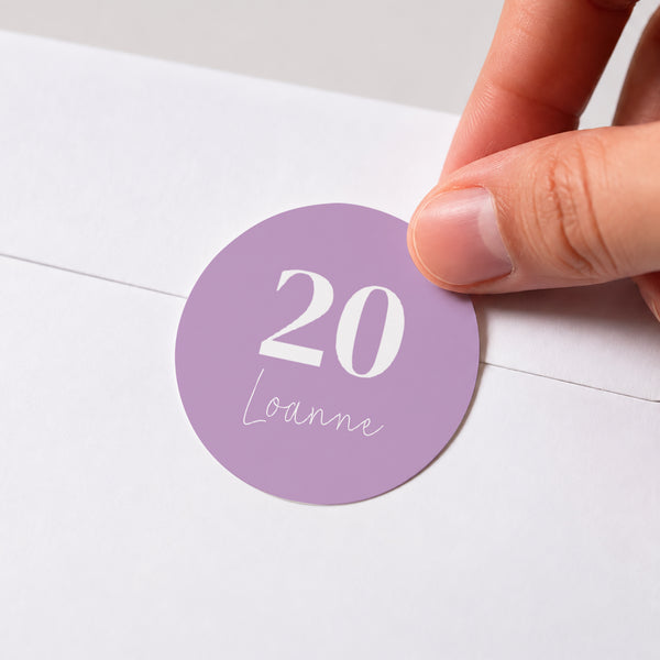 Sticker Anniversaire Adulte Rond Rectangle ondulé photo