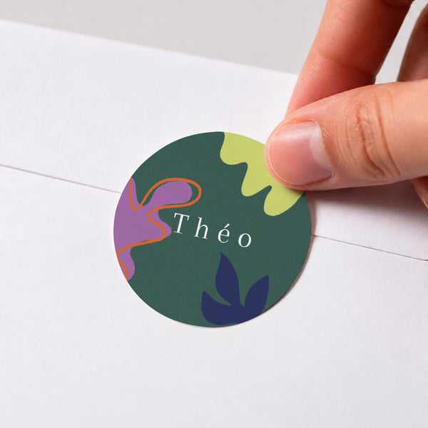 Sticker Anniversaire Adulte Rond Flashy Party photo