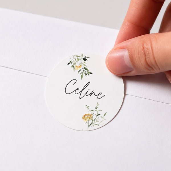 Sticker Anniversaire Adulte Rond Multiphotos floral photo