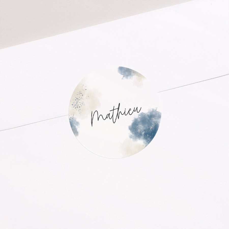 Sticker Anniversaire Adulte Rond Multiphotos Aquarelle photo