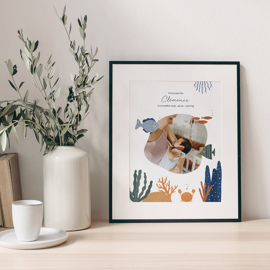 Affiche Naissance Portrait Il était une fois les animaux marins photo