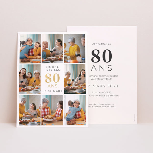 Invitations Anniversaire Adulte Portrait 8 Photos, 80 ans photo