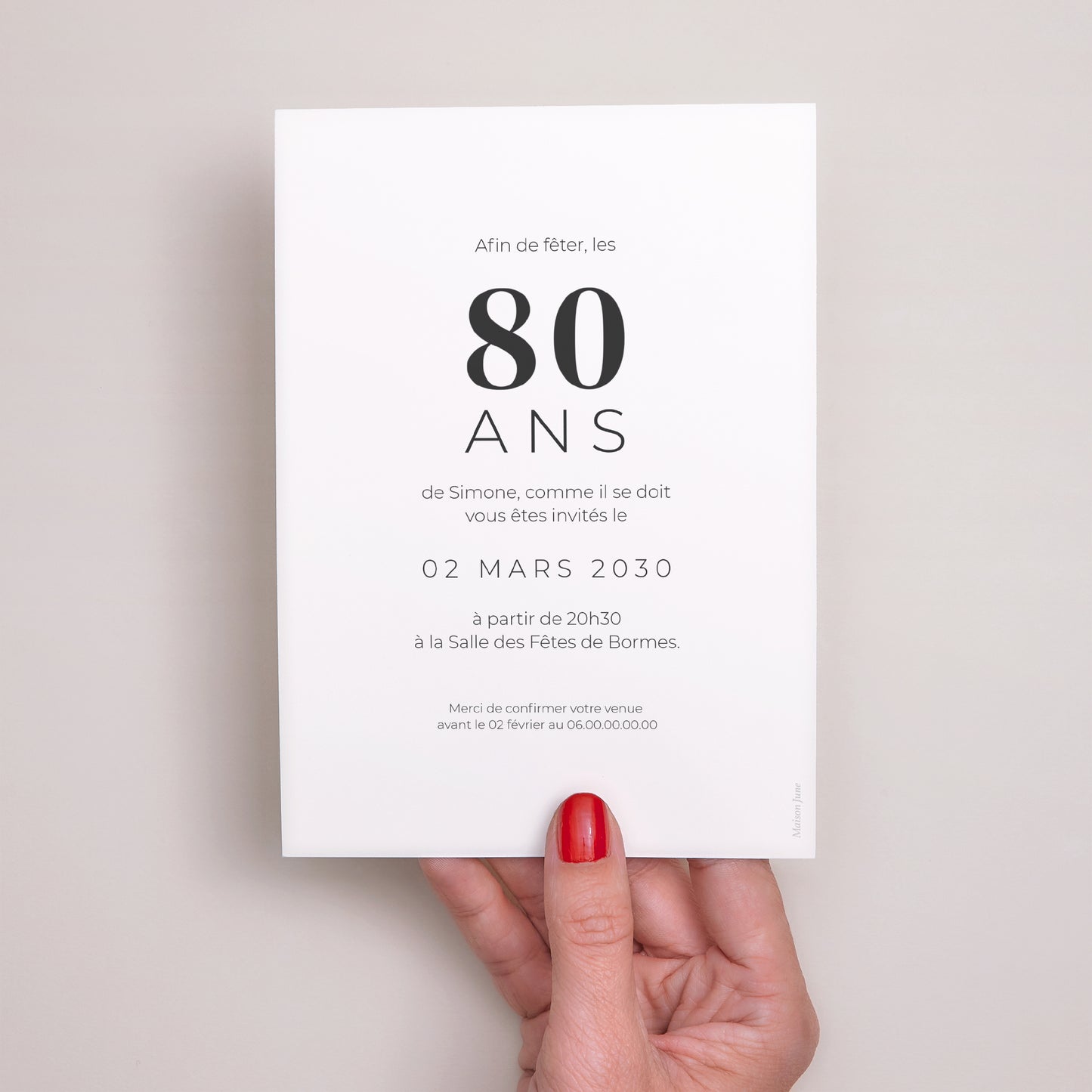 Invitations Anniversaire Adulte Portrait 8 Photos, 80 ans, rectangle recto-verso photo N° 3