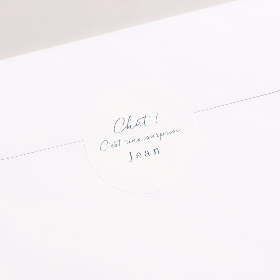 Sticker Anniversaire Adulte Rond Bleu aquarelle, 100 ans homme photo