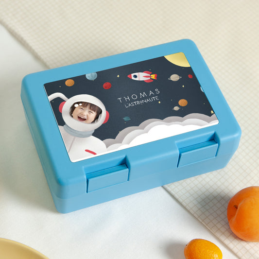 Boite goûter Anniversaire Enfant Bleue Fusée photo