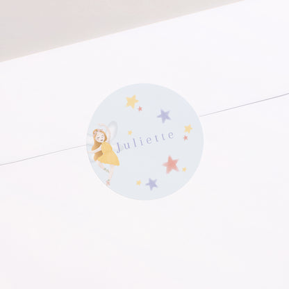 Sticker Anniversaire Enfant Rond Jolie Fée photo N° 1