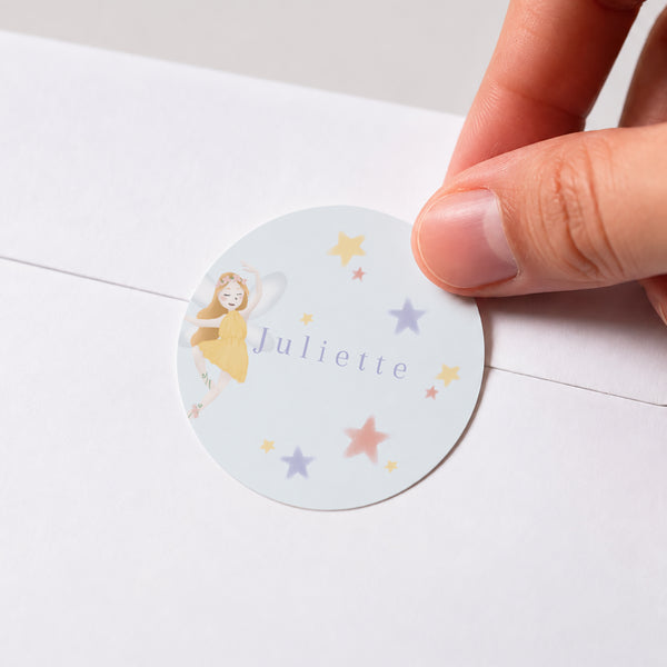 Sticker Anniversaire Enfant Rond Jolie Fée photo