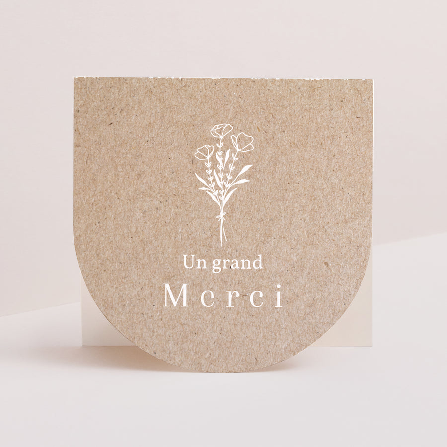 Remerciements Communion Carré double volet demi-lune Liberty Blanc photo