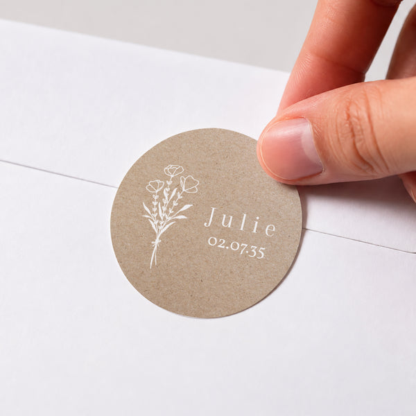 Sticker Communion Rond Liberty Blanc photo