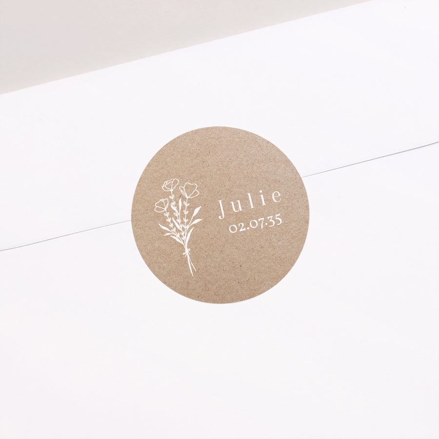 Sticker Communion Rond Liberty Blanc photo