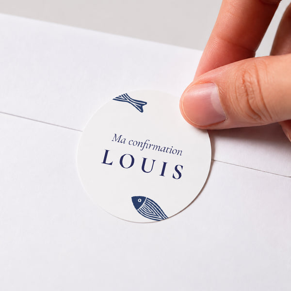 Sticker Confirmation Rond Poisson Ichthus photo