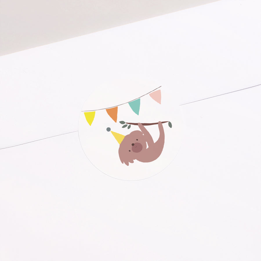 Sticker Anniversaire Enfant Rond La fiesta de la Jungle photo