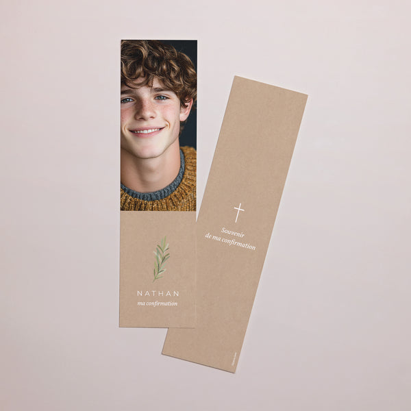 Marque-page Confirmation Marque-page Brin olivier kraft photo