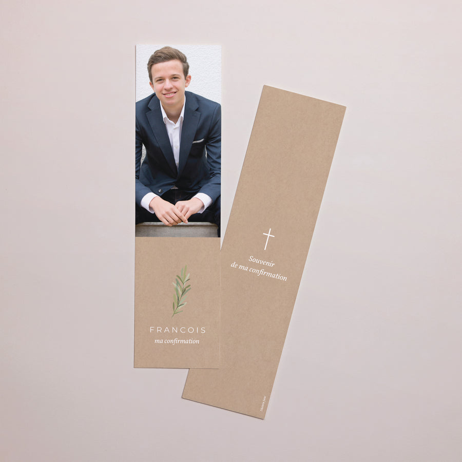 Marque-page Confirmation Marque-page brin olivier kraft photo