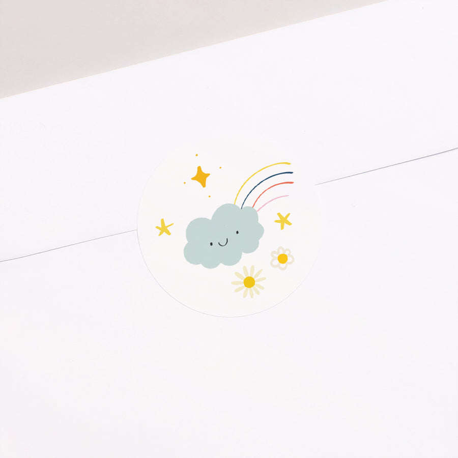 Sticker Anniversaire Enfant Rond Cubeely licorne photo